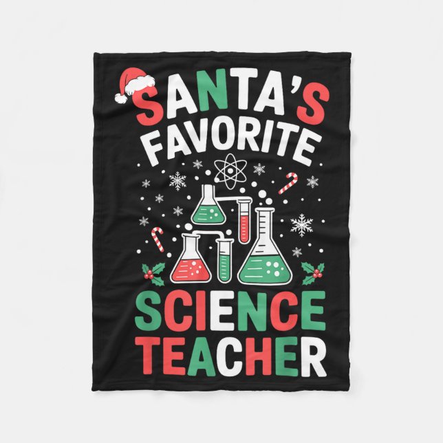Cobertor De Velo Santa's Favorite Science Teacher Funny Science Chr (Frente)