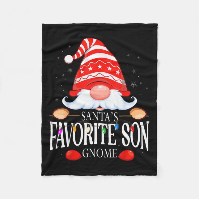 Cobertor De Velo Santa's Favorite Son Gnome Matching Christmas Paja (Frente)