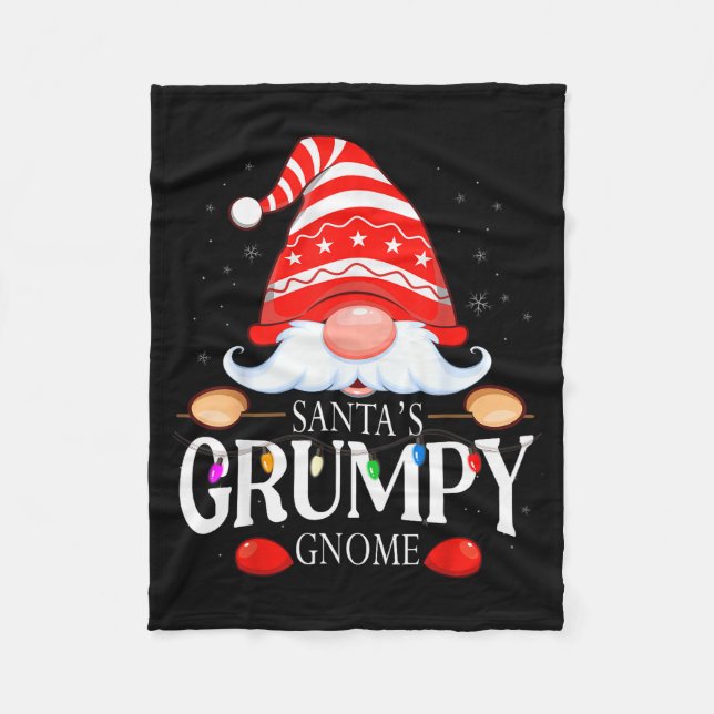 Cobertor De Velo Santa's Mpy Gnome Matching Christmas Pajama  (Frente)