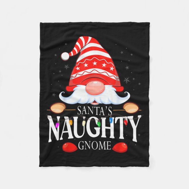 Cobertor De Velo Santa's Naughty Gnome Matching Christmas Pajama  (Frente)