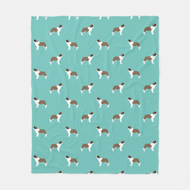 Cobertor De Velo Santo Bernard Dogs Pattern Teal (Frente)