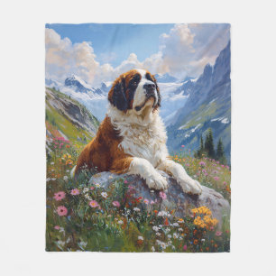 Cobertor De Velo Santo Bernard Scenic Wildflower Field