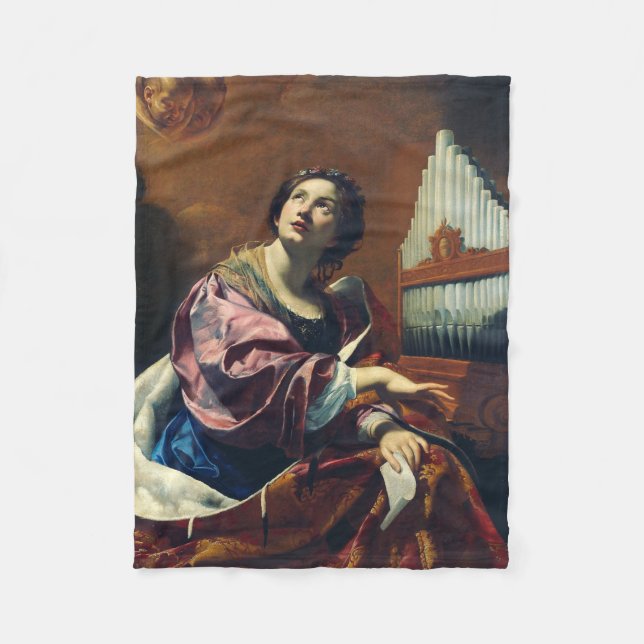 Cobertor De Velo Santo Cecilia por Simon Vouet (Frente)