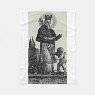 Cobertor De Velo Santo Patrício Apóstolo da Irlanda Arte Monocromát