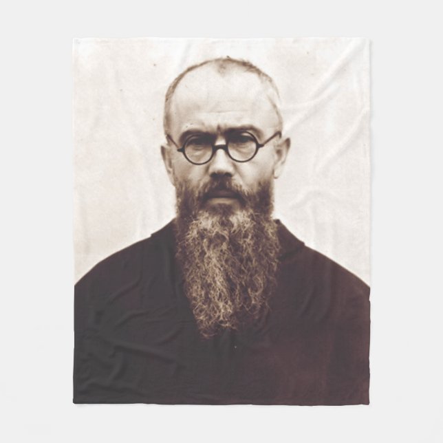 Cobertor De Velo São Maximiliano Kolbe padre católico polaco (Frente)