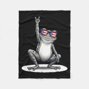 Cobertor De Velo Sapo coqui retrô rock música porto rico bandeira t