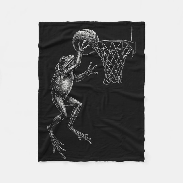Cobertor De Velo Sapo de basquete engraçado (Frente)