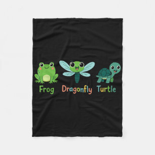 Cobertor De Velo Sapo Dragonfly Turtle Humor Sutil Político
