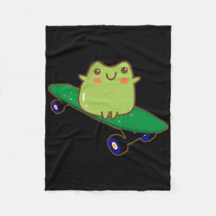 Cobertor De Velo Sapo Engraçado Em Skate Estético Fofo Kawaii Ska