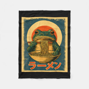 Cobertor De Velo Sapo Engraçado Ramen Kawaii Retro Japonês Sol Nasc