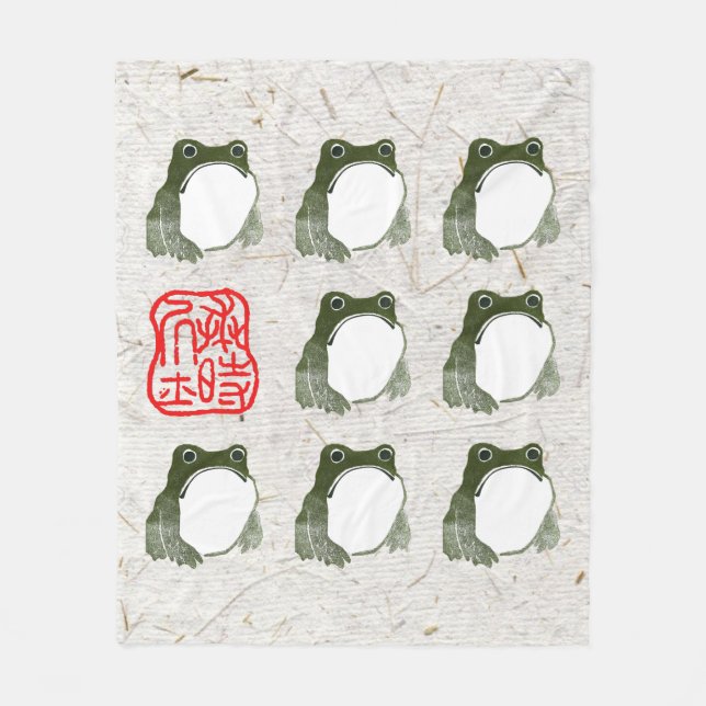 Cobertor De Velo Sapo Indecente Japonês Fez século XIX (Frente)