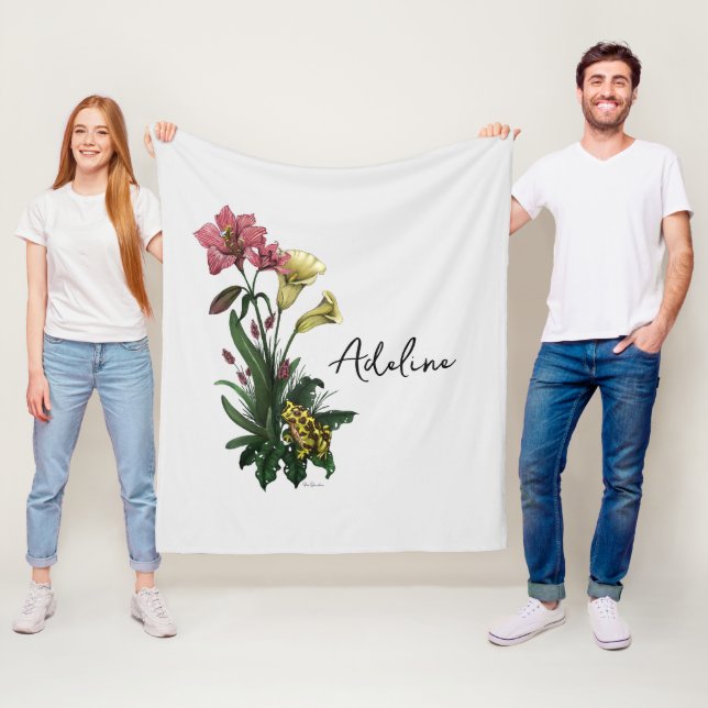 Cobertor De Velo Sapo Verde e Arte Floral Lily Botânica (In Situ)