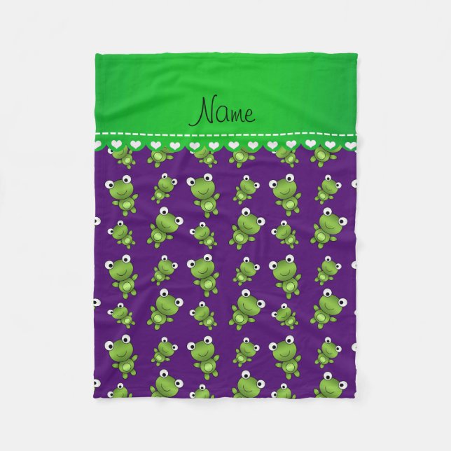 Cobertor De Velo Sapos roxos conhecidos personalizados (Frente)