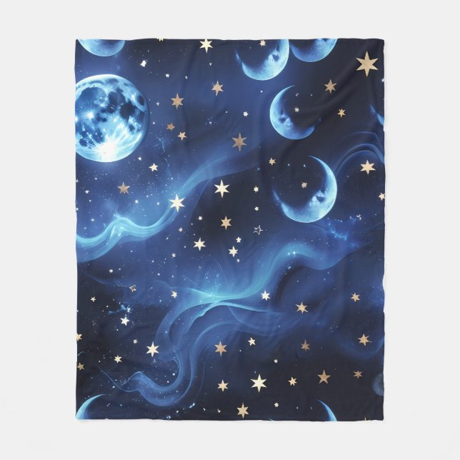 Cobertor De Velo Sapphire Blue Celestial Moon Blanket – Luxury Seam (Frente)