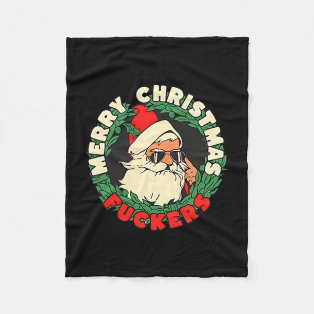 Cobertor De Velo Sarcastic Christmas Merry Xmas Forer Funny Santa H (Frente)