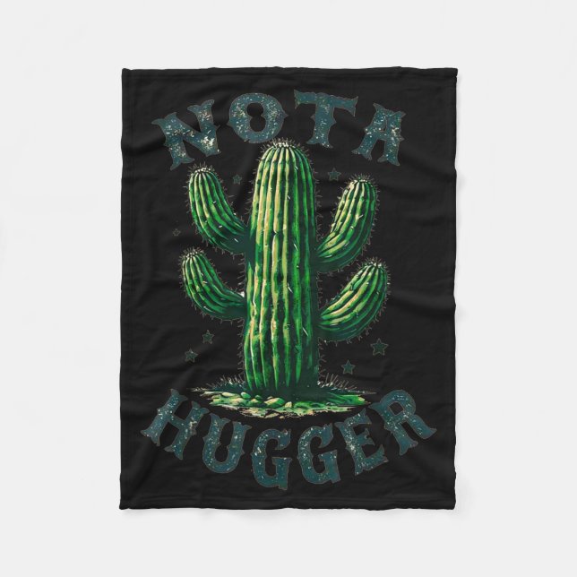 Cobertor De Velo Sarcastic Sayings Cactus Not A Hugger No Hug Meme  (Frente)