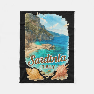 Cobertor De Velo Sardenha Itália Aquarela Praia Viagem Lembrança