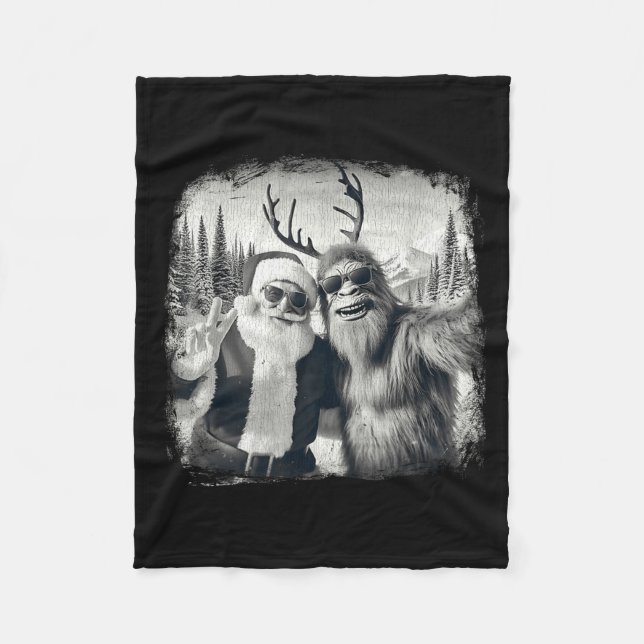 Cobertor De Velo Sasquatch 67 Christmas Tree Funny Santa Bigfoot  (Frente)