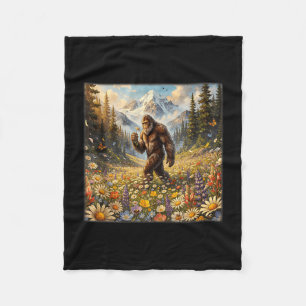 Cobertor De Velo Sasquatch em campo de flores de dente-de-leão bigf
