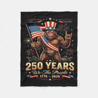 Cobertor De Velo Sasquatch Patriótico EUA Vintage 250 Anos de Anive