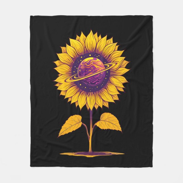 Cobertor De Velo Saturno girassol-preto (Frente)