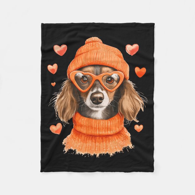Cobertor De Velo Sausage Dog Heart Doxie Girl Valentine's Day Women (Frente)