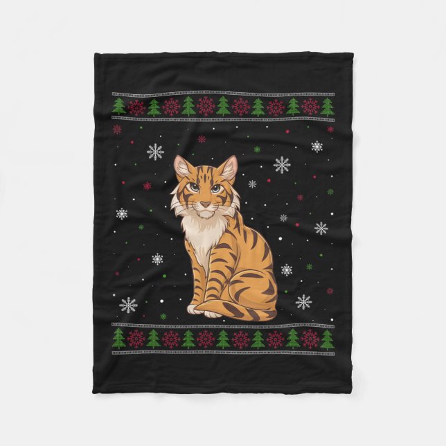 Cobertor De Velo Savannah Cat Sweet Men Mulheres Crianças Xmas (Frente)