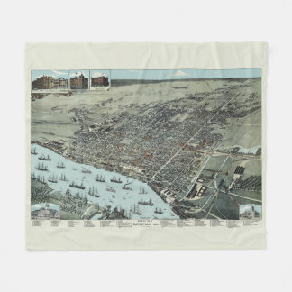 Cobertor De Velo Savannah Georgia 1891 Birds Ver Mapa Vintage