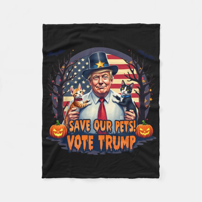 Cobertor De Velo Save Our Pets Vote Trump Patriotic Cat Lovers Hall (Frente)