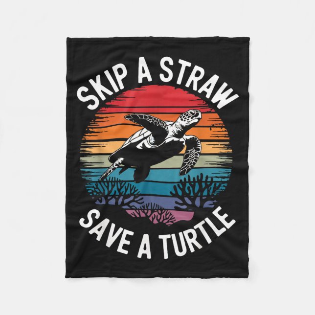 Cobertor De Velo Save Turtles Sea Ocean Turtle Shirt  (Frente)