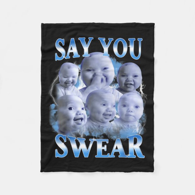 Cobertor De Velo Say You Swear Ai Niche Baby Holding Back Laugh Gen (Frente)