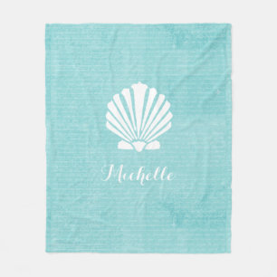 Cobertor De Velo Scallop feminino Shell do Aqua da praia chique com