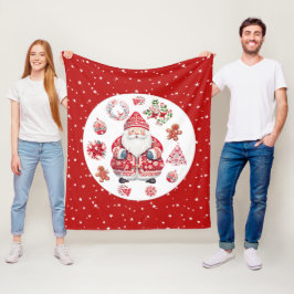 Cobertor De Velo Scandinávia Santa Claus Red Medium