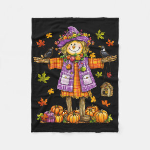 Cobertor De Velo Scarecrow Autumn Fall Season Pumpkin Ação de Graça
