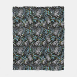 Cobertor De Velo Scary Halloween Grim Reaper Grave Stones Pattern