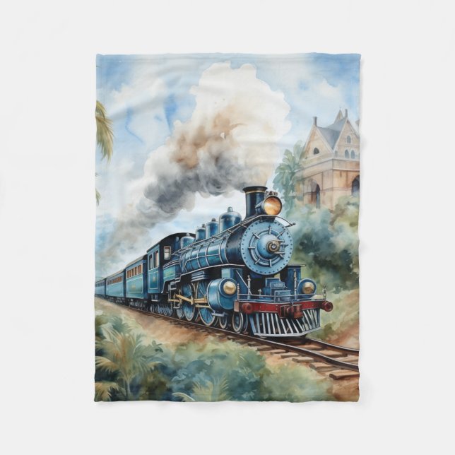 Cobertor De Velo Scenic Landscape a Victorian Train (Frente)