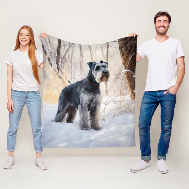 Cobertor De Velo Schnauzer Deixar nevar o Natal (In Situ)