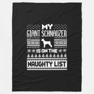 Cobertor De Velo schnauzer gigante em uma lista travessa de Natal f
