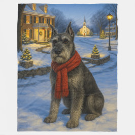 Cobertor De Velo Schnauzer Padrão de Férias