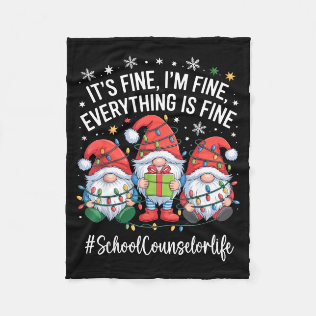 Cobertor De Velo School Counselor Gnome Everything Is Fine Funny Ch (Frente)