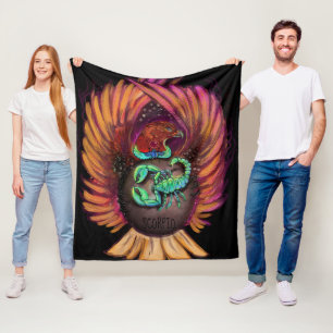 Cobertor De Velo Scorpio Zodiac - Sinal Fleece Blanket