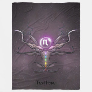 Cobertor De Velo Scorpio Zodiac Sinal Sete Chakras Fleece Blanket