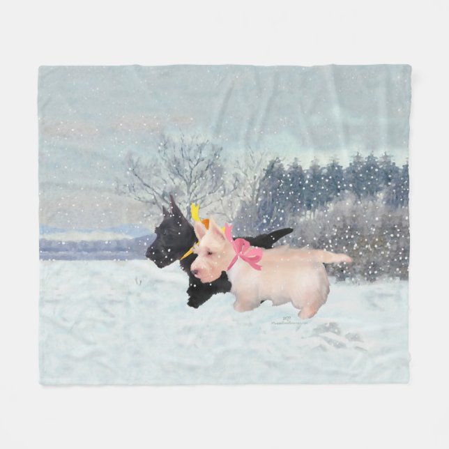 Cobertor De Velo Scottie Puppies (Frente (Horizontal))