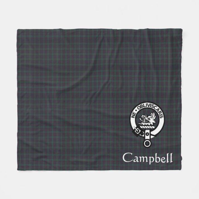 Cobertor De Velo Scottish Campbell Crest Crachá & Tartan (Frente (Horizontal))