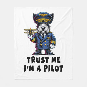 Cobertor De Velo Scottish Terrier Confie Em Mim Sou Um Piloto