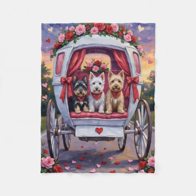 Cobertor De Velo Scottish Terrier Dog Valentine's Day (Frente)