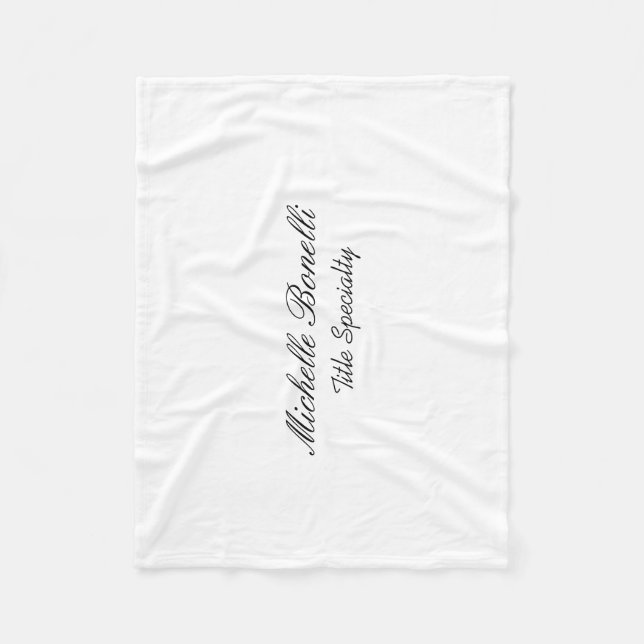 Cobertor De Velo Script Classy Na moda adicione seu nome (Frente)