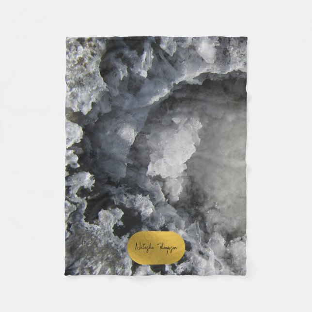 Cobertor De Velo Script de Assinatura de Cristais do Mar de Folha d (Frente)