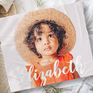 Cobertor De Velo Script simples moderno adicione seu nome e foto