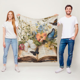 Cobertor De Velo Scripting Blooms Serene